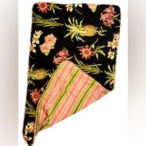 Waverly black tropical floral king pillowsham reversible